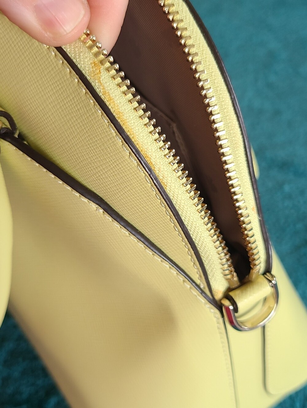 Kate Spade Payton Medium Dome Satchel in a yellow Frosty Lime - Picture 7 of 15
